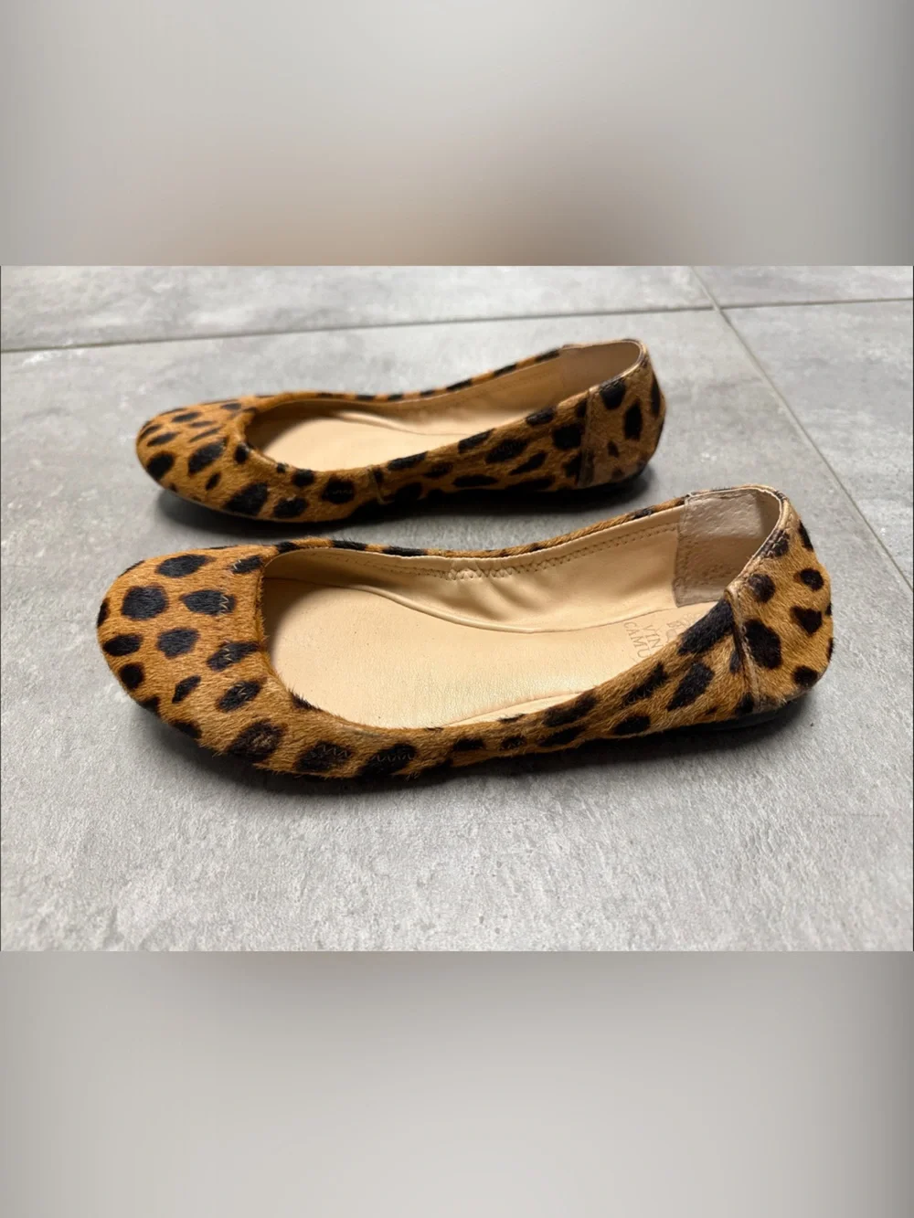 Vince Camuto Leopard-Print Slip-On Ballet Flats in Brown and Black